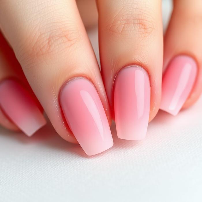 Nail art em gel com decoração minimalista e brilho sofisticado